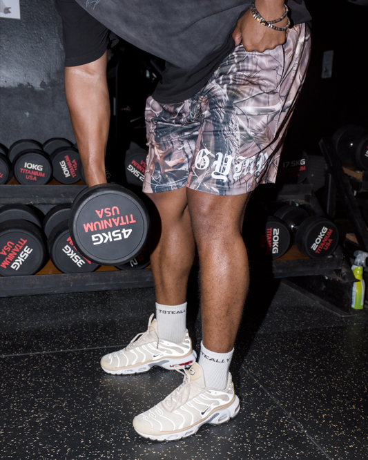 GYMRAT CAMO MESH SHORTS